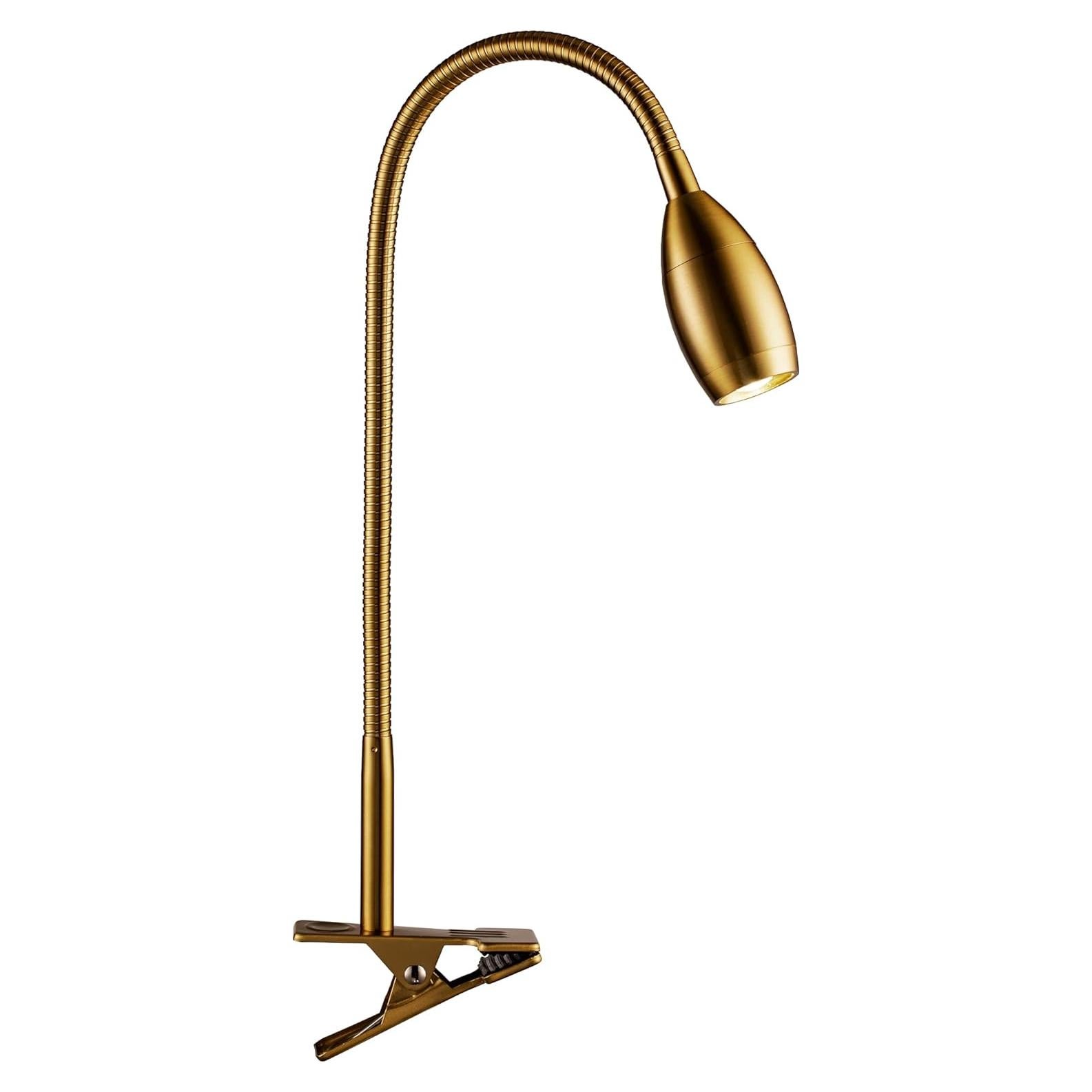 Lámpara Clip-on LED O'Bright 4000K Flexible Latón Antiguo