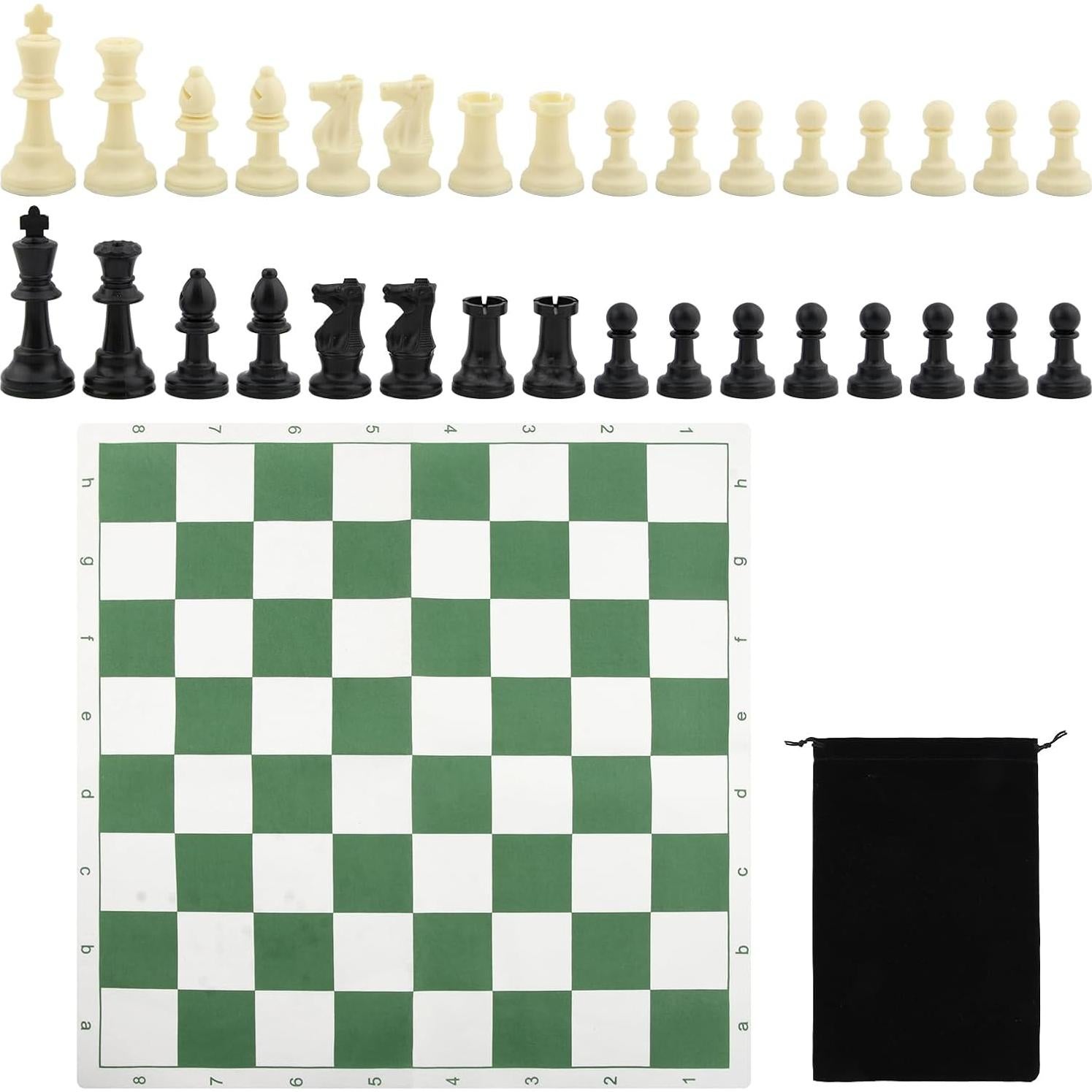 Juego de Ajedrez y Damas Tookie 42cm Plegable con Bolsa