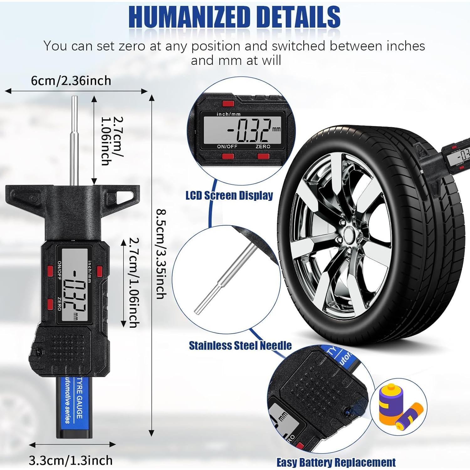 Juego de 3 Herramientas de Medición de Profundidad de Banda Frienda