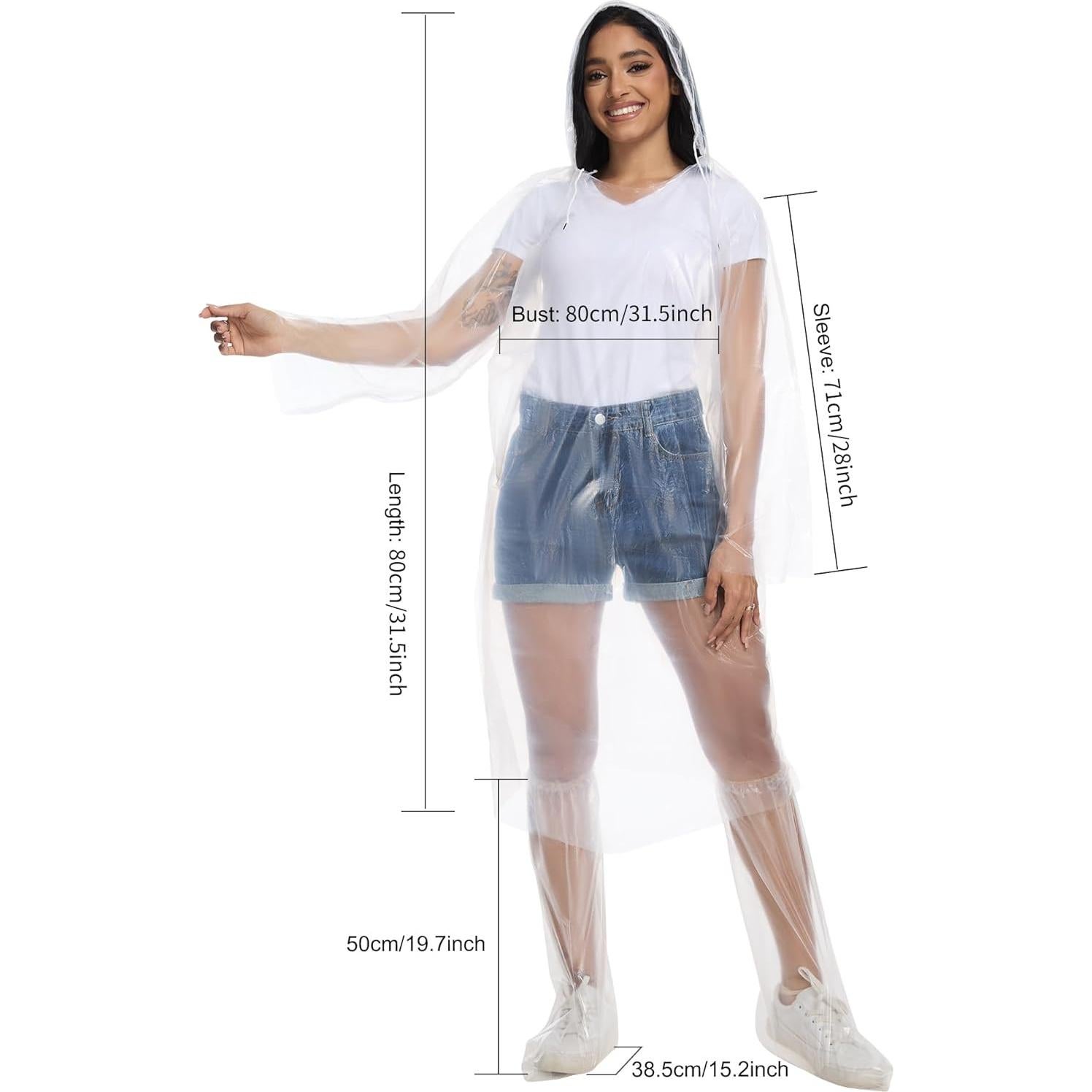 Ponchos Desechables BATHRINS para Lluvia Adultos - 3 Piezas