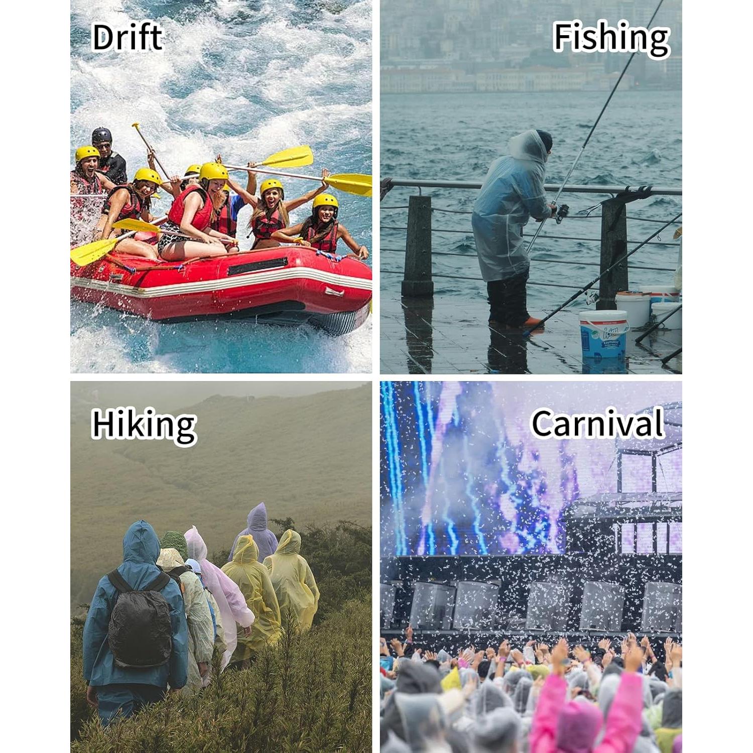 Ponchos Desechables BATHRINS para Lluvia Adultos - 3 Piezas