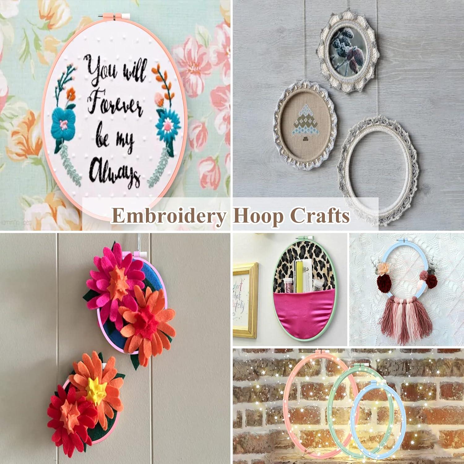 Juego de Aros de Bordado ZOCONE 4 Pcs Ovalados 24.5 cm a 9.9 cm