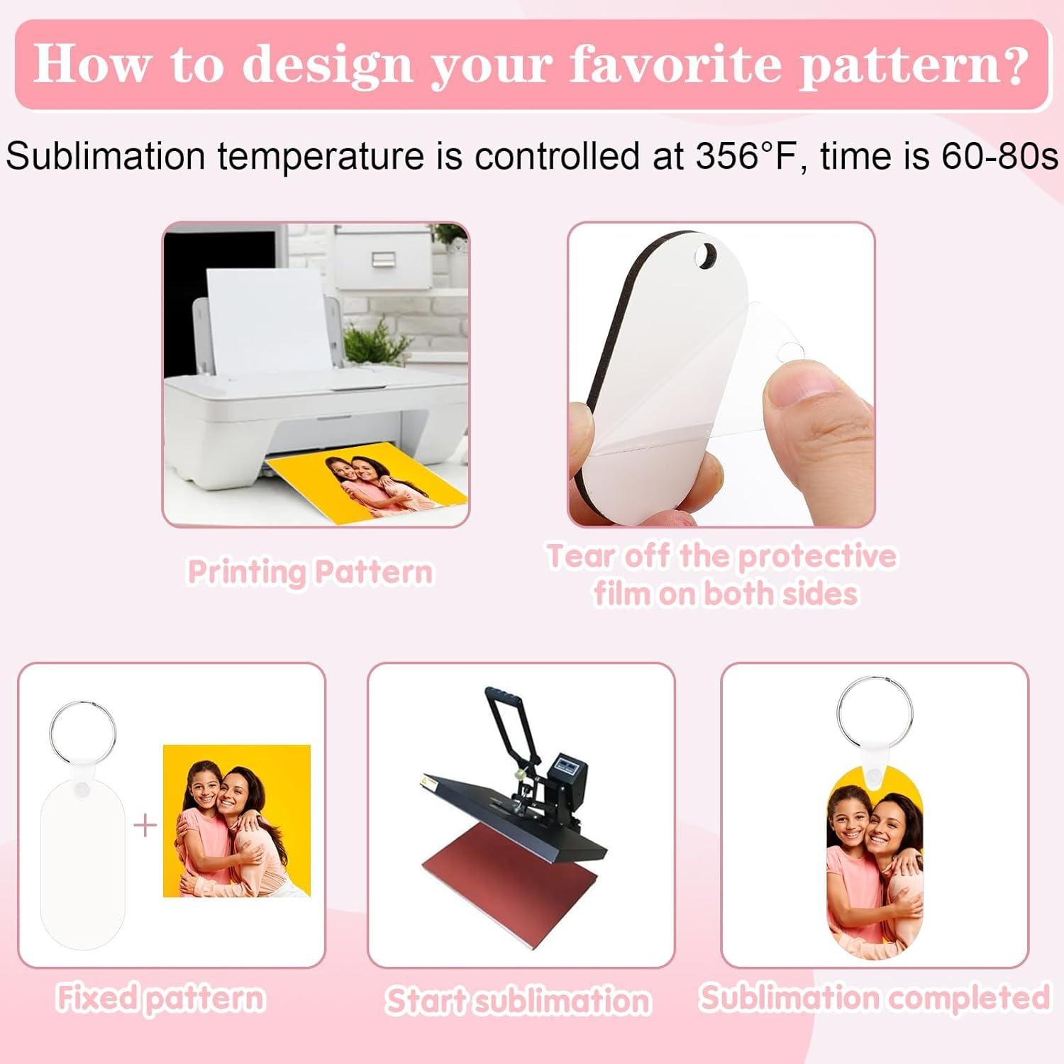 300 Llantas de Sublimación Ovaladas Guiqulai para Llaveros