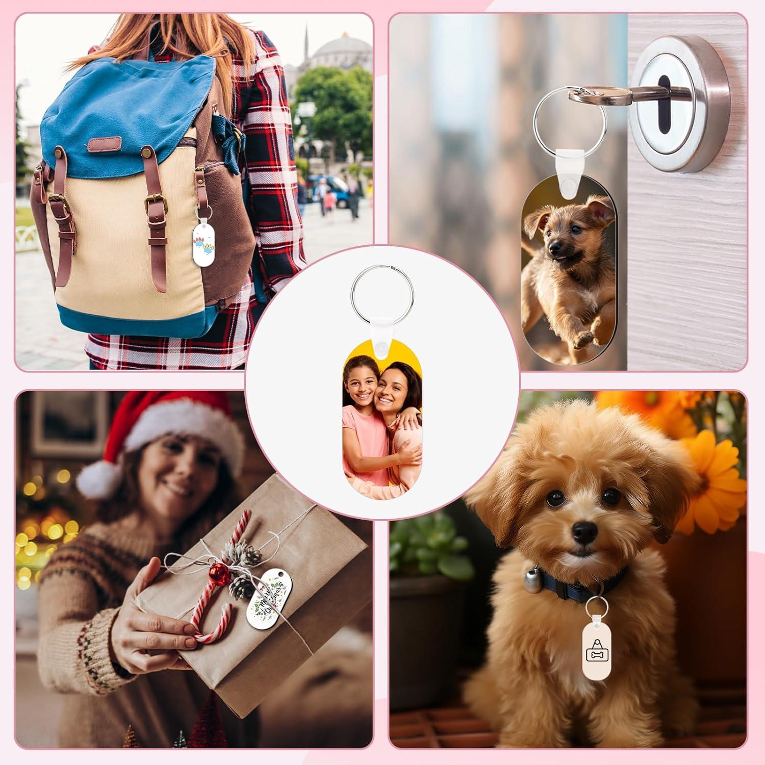 300 Llantas de Sublimación Ovaladas Guiqulai para Llaveros