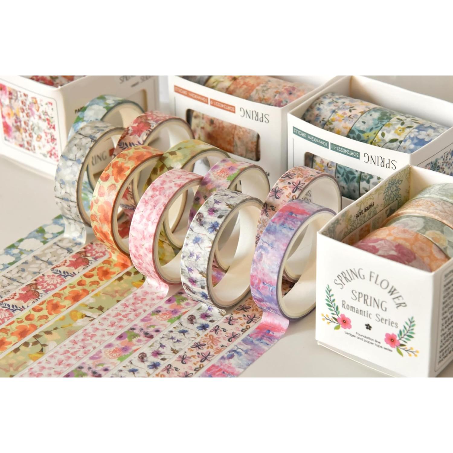 Conjunto de Cinta Washi YUBX Flores 30 Rollos 10mm x 2m