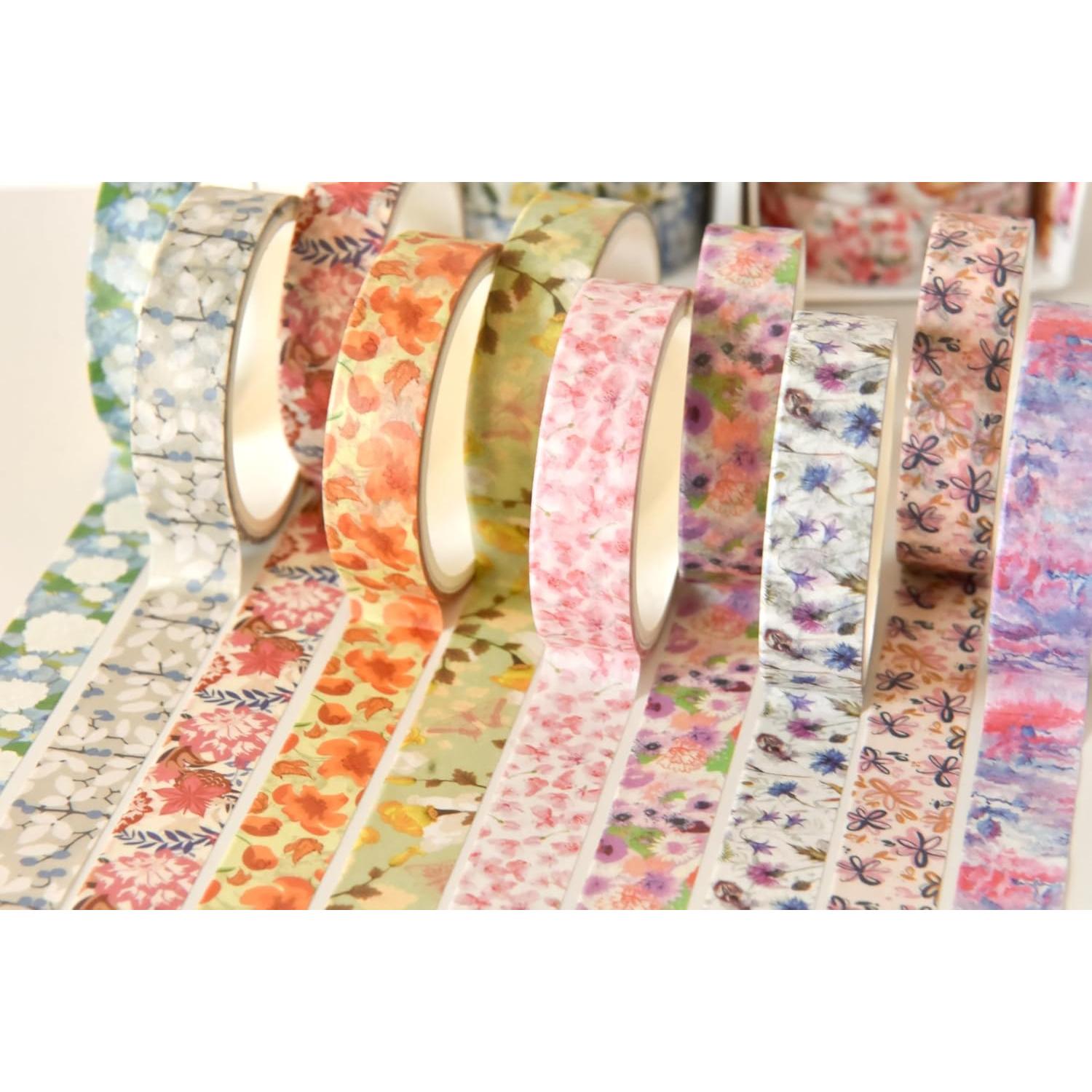 Conjunto de Cinta Washi YUBX Flores 30 Rollos 10mm x 2m