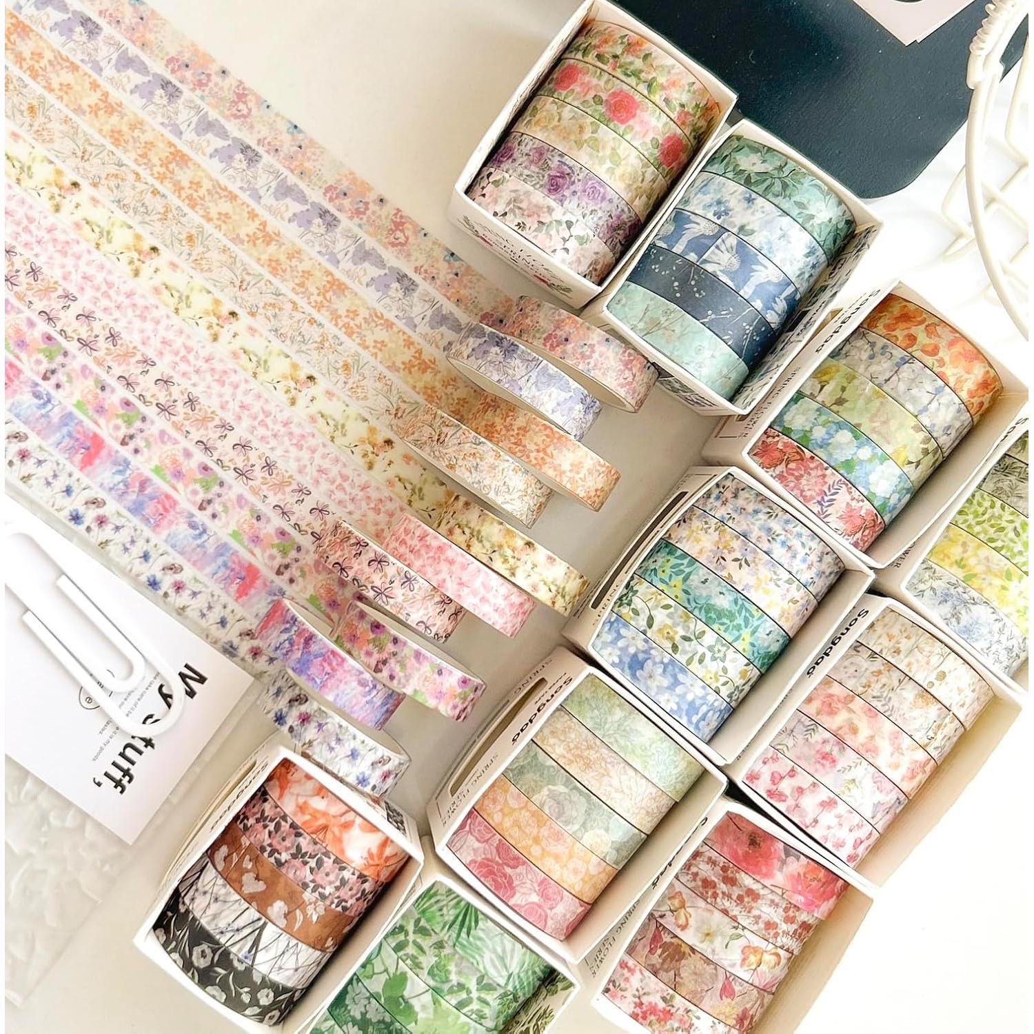 Conjunto de Cinta Washi YUBX Flores 30 Rollos 10mm x 2m