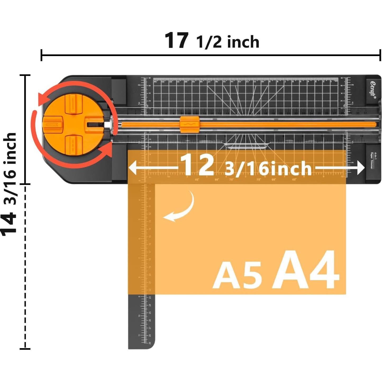 Cortadora de Papel Ecraft 4-en-1 Multifuncional 31 cm