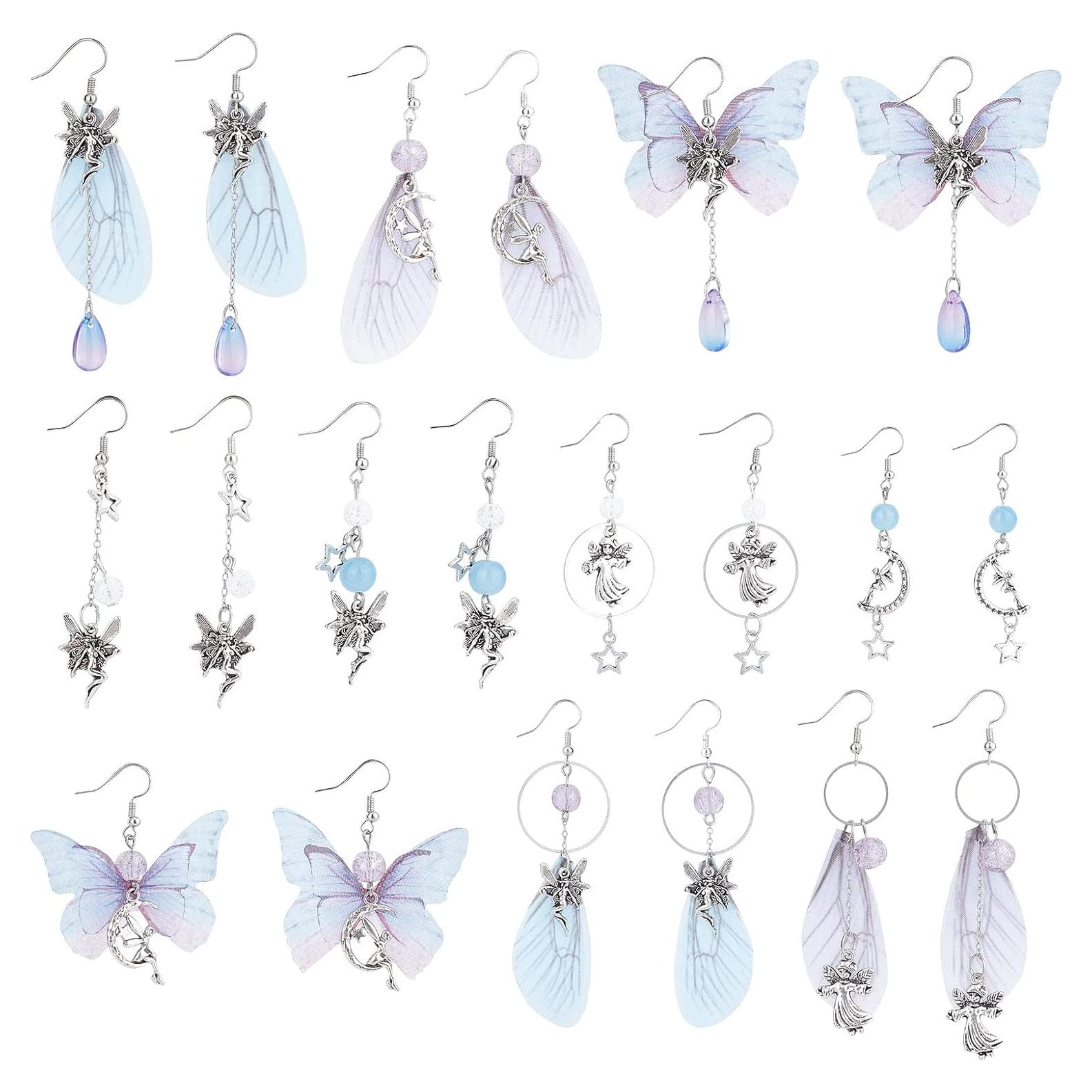 Kit de Fabricación de Joyería SUNNYCLUE 10 Pares Pendientes Mariposa