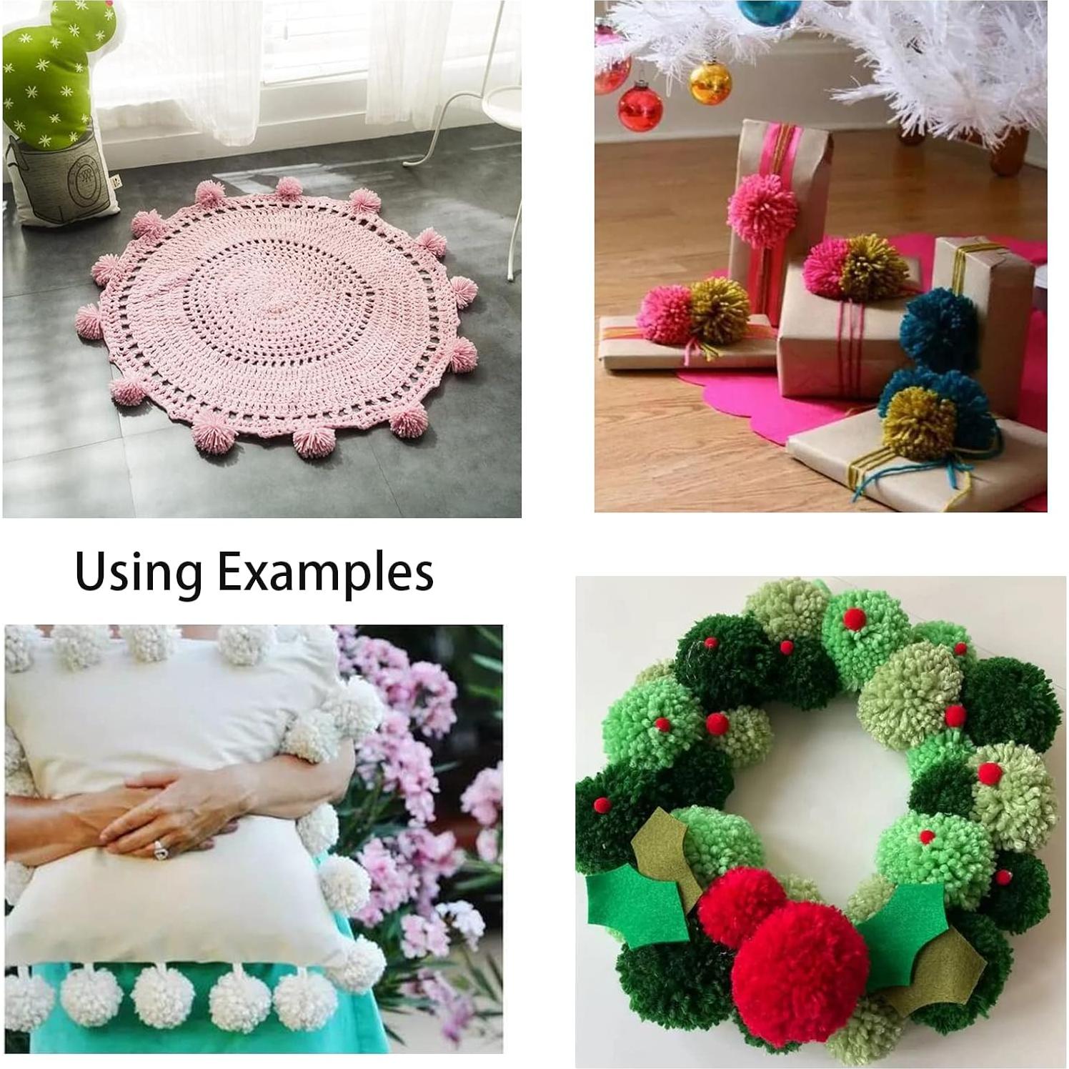 Paquete de 12 Pom Poms de Hilo Negro 8CM para Manualidades