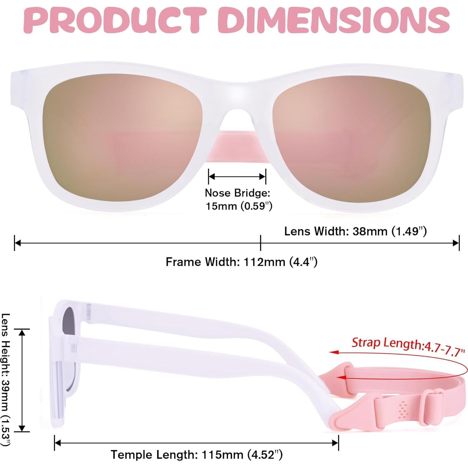Gafas de sol polarizadas GLARDEFE para bebés 0-12 meses