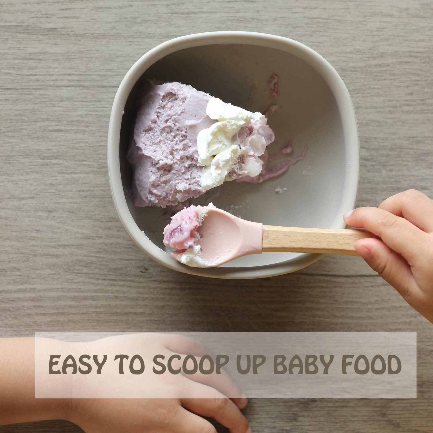 Juego de Cucharas y Tenedores de Silicona Ginbear para Bebés 12-18 meses