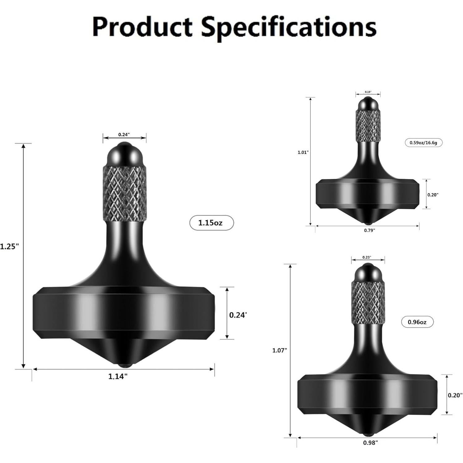 Trompo Antiestrés de Acero Inoxidable CHEETOP 3PCS