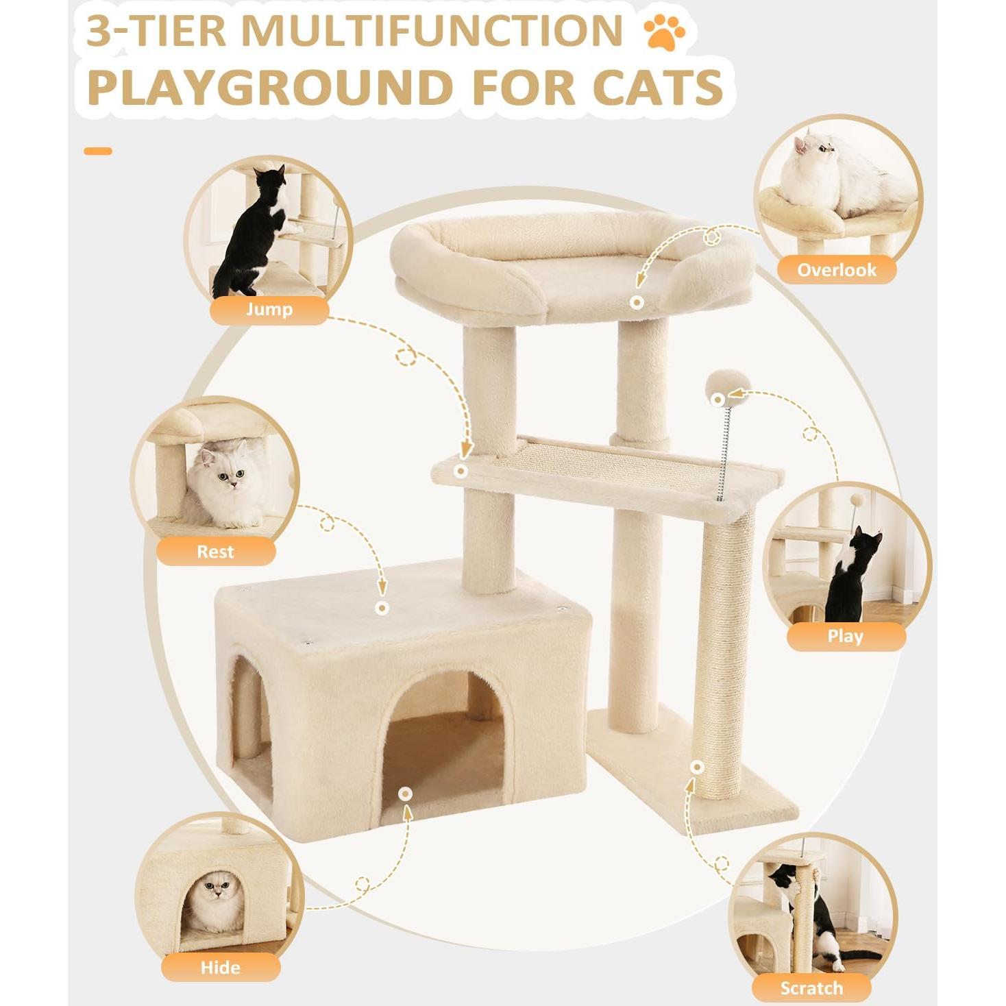 Árbol para Gatos Made4Pets Beige 73.66 cm Torre de Actividad