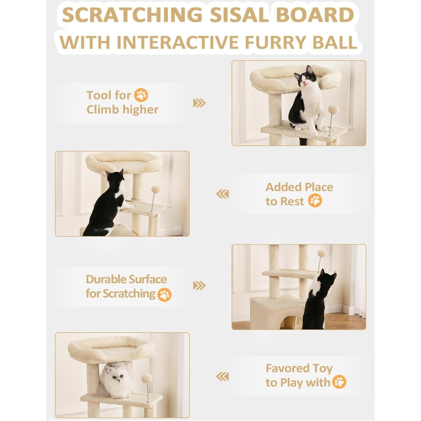 Árbol para Gatos Made4Pets Beige 73.66 cm Torre de Actividad