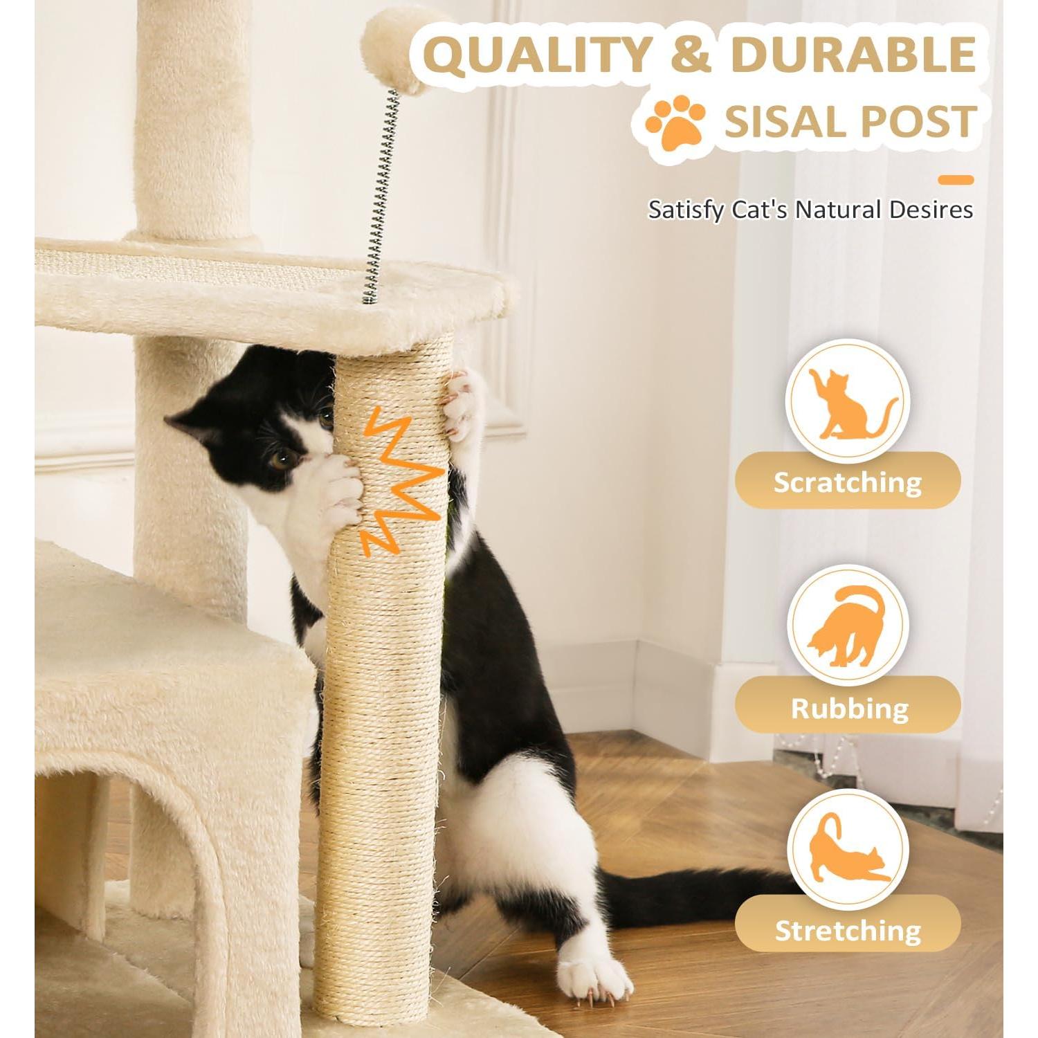 Árbol para Gatos Made4Pets Beige 73.66 cm Torre de Actividad