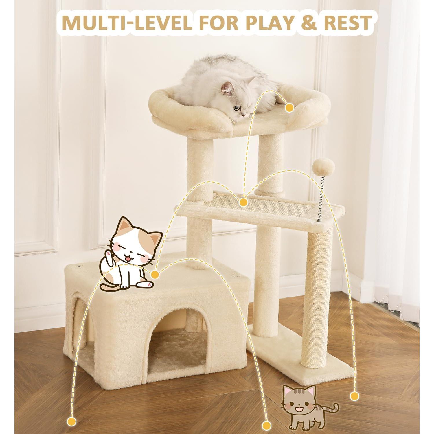 Árbol para Gatos Made4Pets Beige 73.66 cm Torre de Actividad