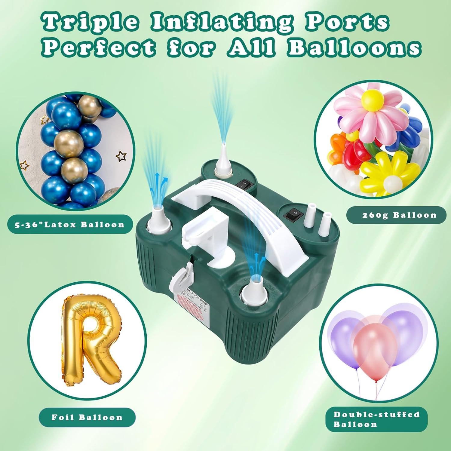 Bomba de aire eléctrica New Meetall 4 en 1 para globos y flotadores