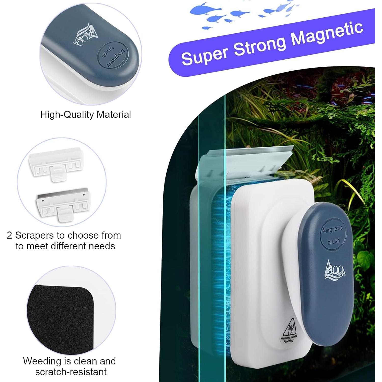 Limpiador Magnético AQQA para Acuarios Azul Pequeño