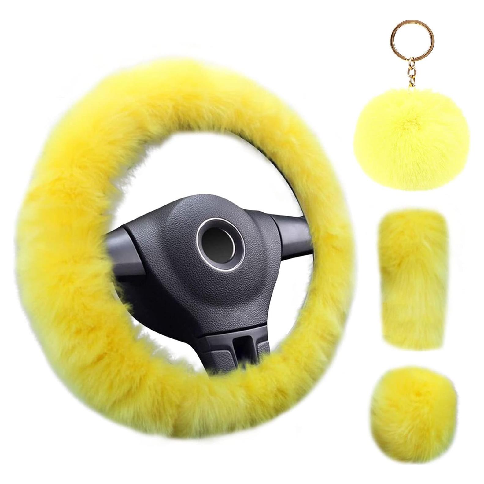 Juego de Fundas de Volante Esponjosas YSLSLOO 38cm Amarillo