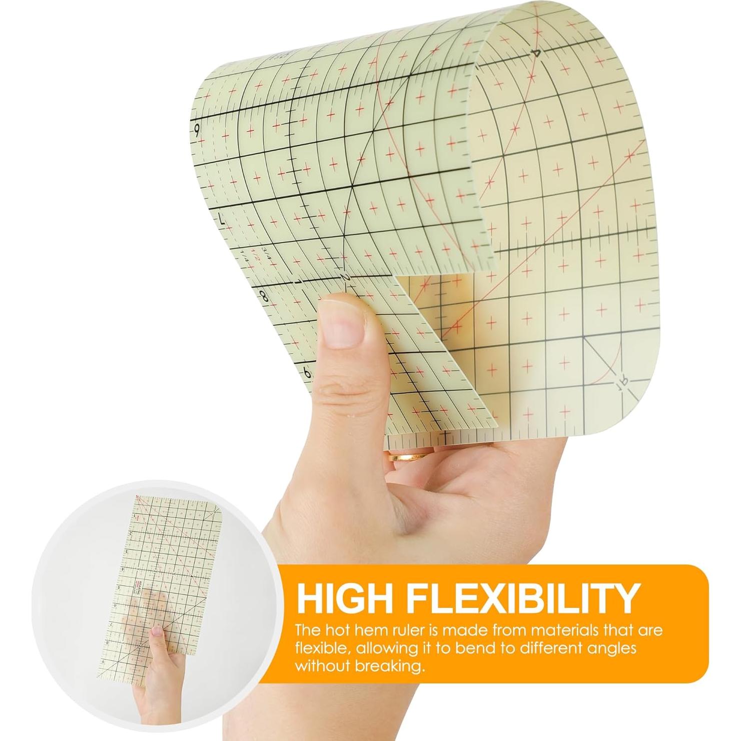 Regla de Dobladillo Caliente MYLbeter 25x12.7 cm Antideslizante