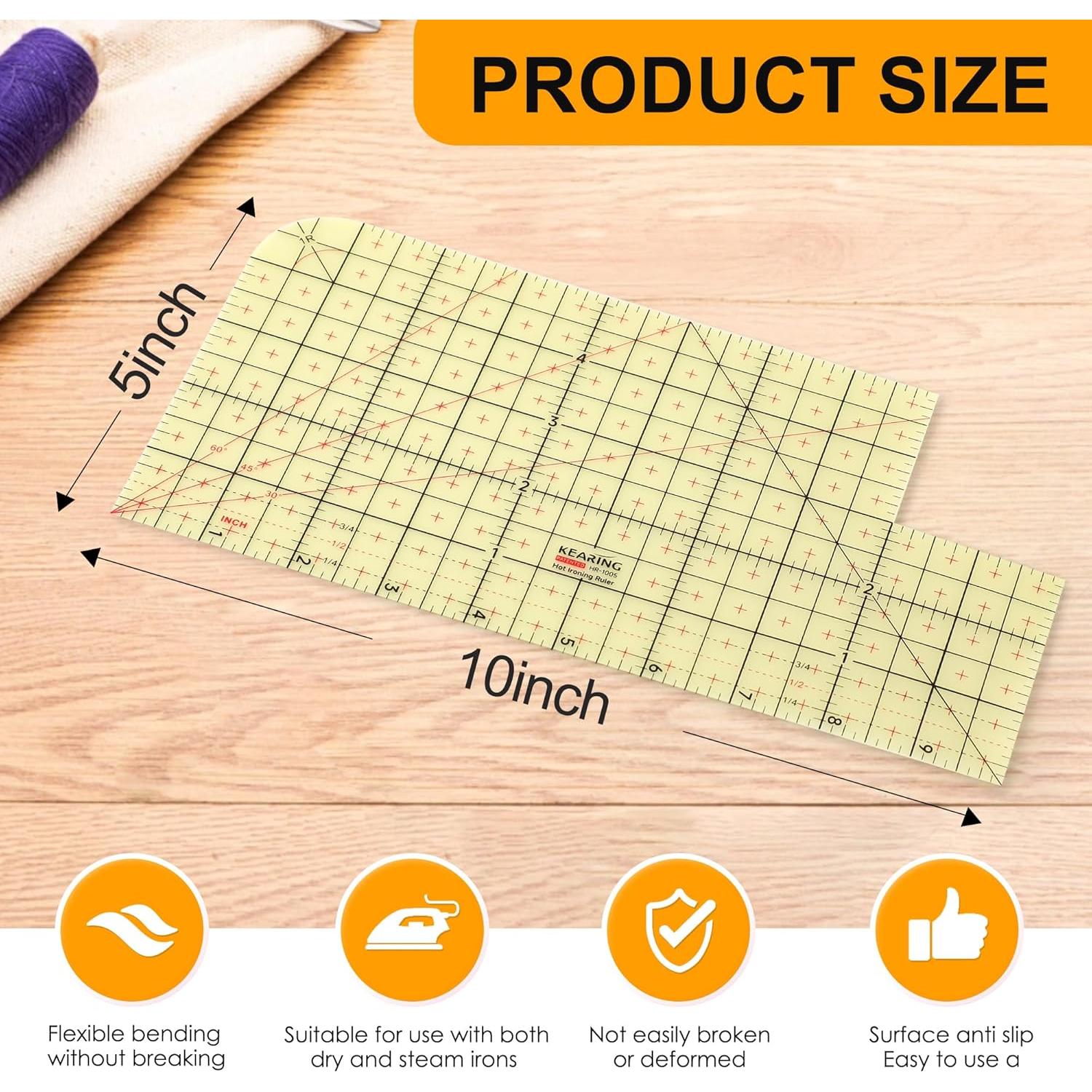 Regla de Dobladillo Caliente MYLbeter 25x12.7 cm Antideslizante