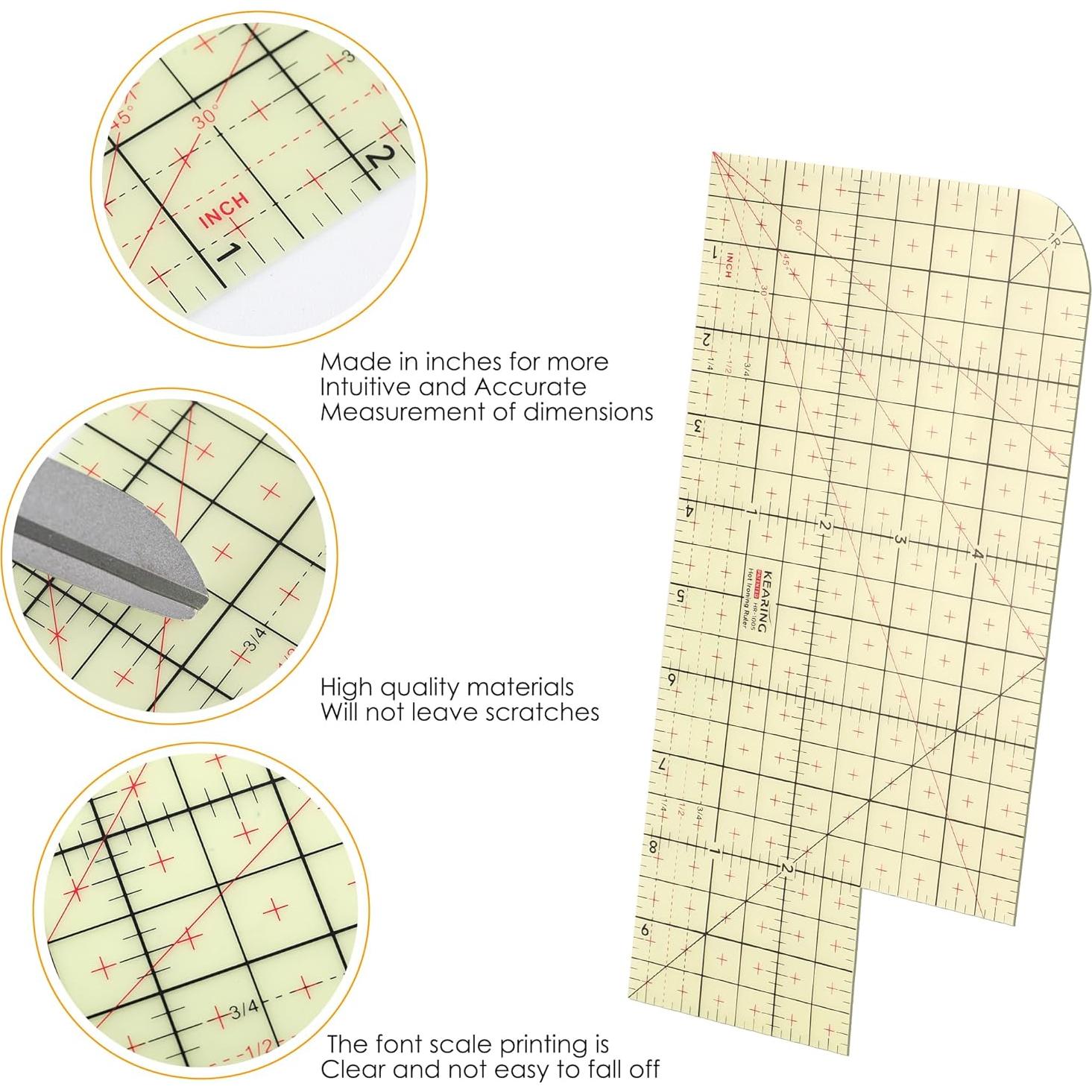 Regla de Dobladillo Caliente MYLbeter 25x12.7 cm Antideslizante