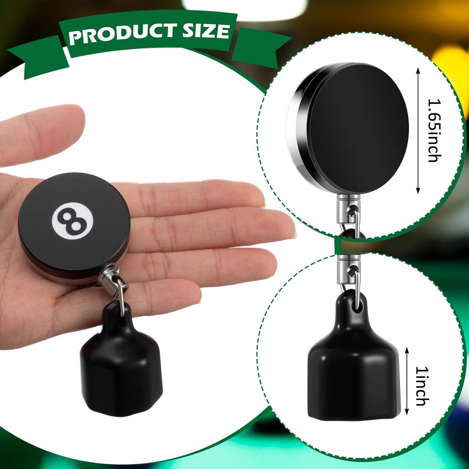 Soporte de Tiza para Billar Lewtemi OB3133, 2 Piezas Retráctil