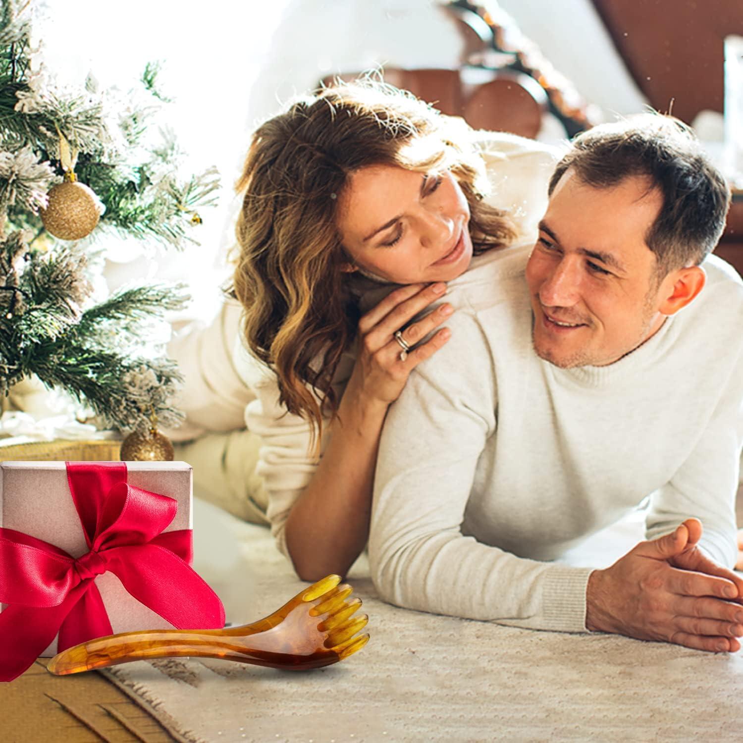 Masajeador de Cuero Cabelludo Aolupal 2 Piezas Resina Ámbar