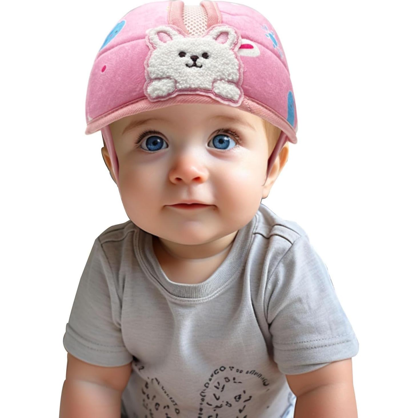 Casco de Seguridad para Bebés Domayllay Conejo Blanco Ajustable