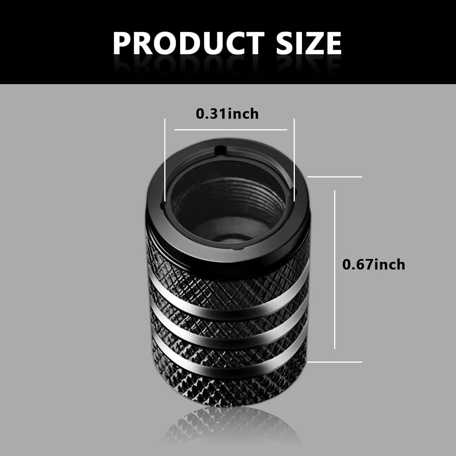 Tapa de Válvula de Neumático Fogfar 5 PCS Aluminio Negro