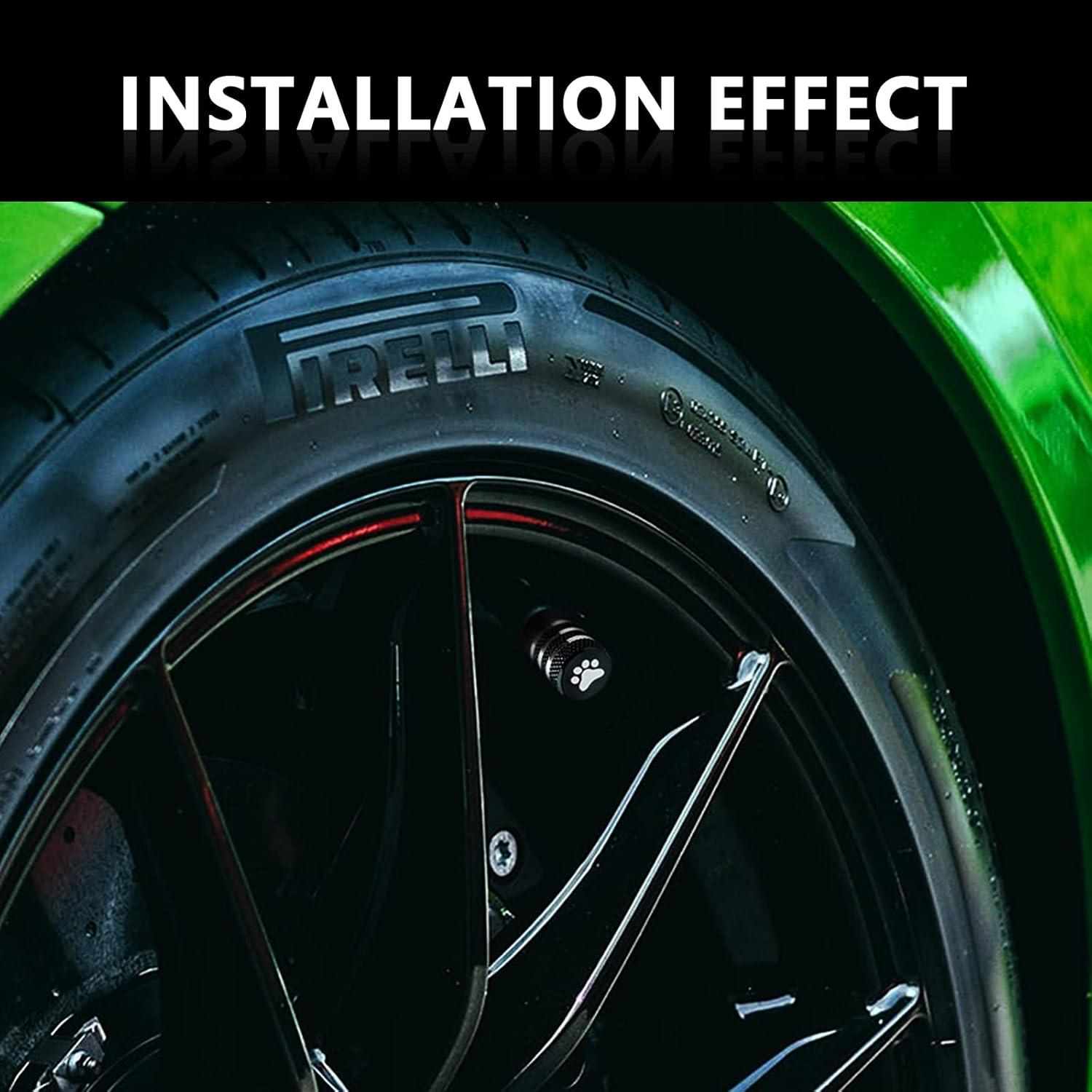 Tapa de Válvula de Neumático Fogfar 5 PCS Aluminio Negro