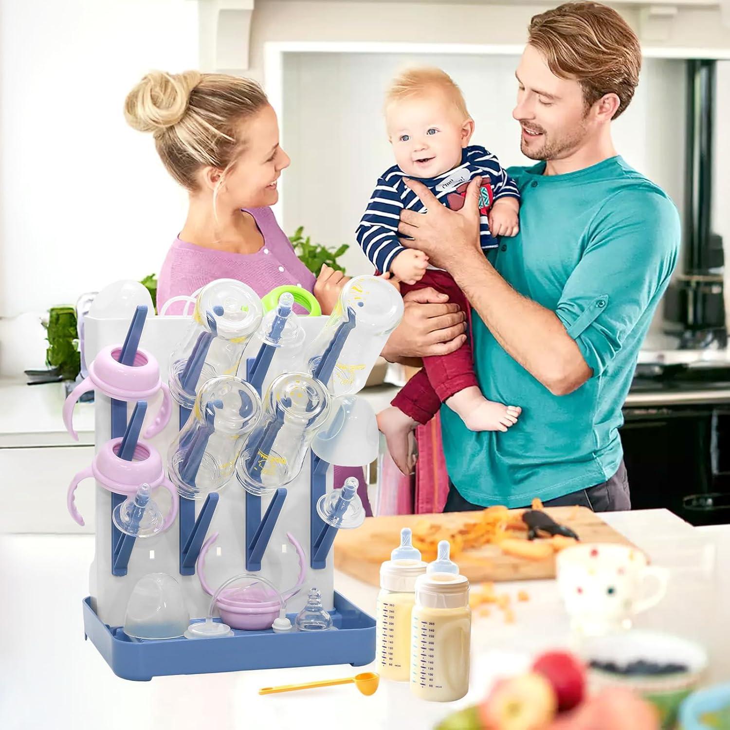 Soporte de Secado Vertical Flyhapi para Biberones Azul