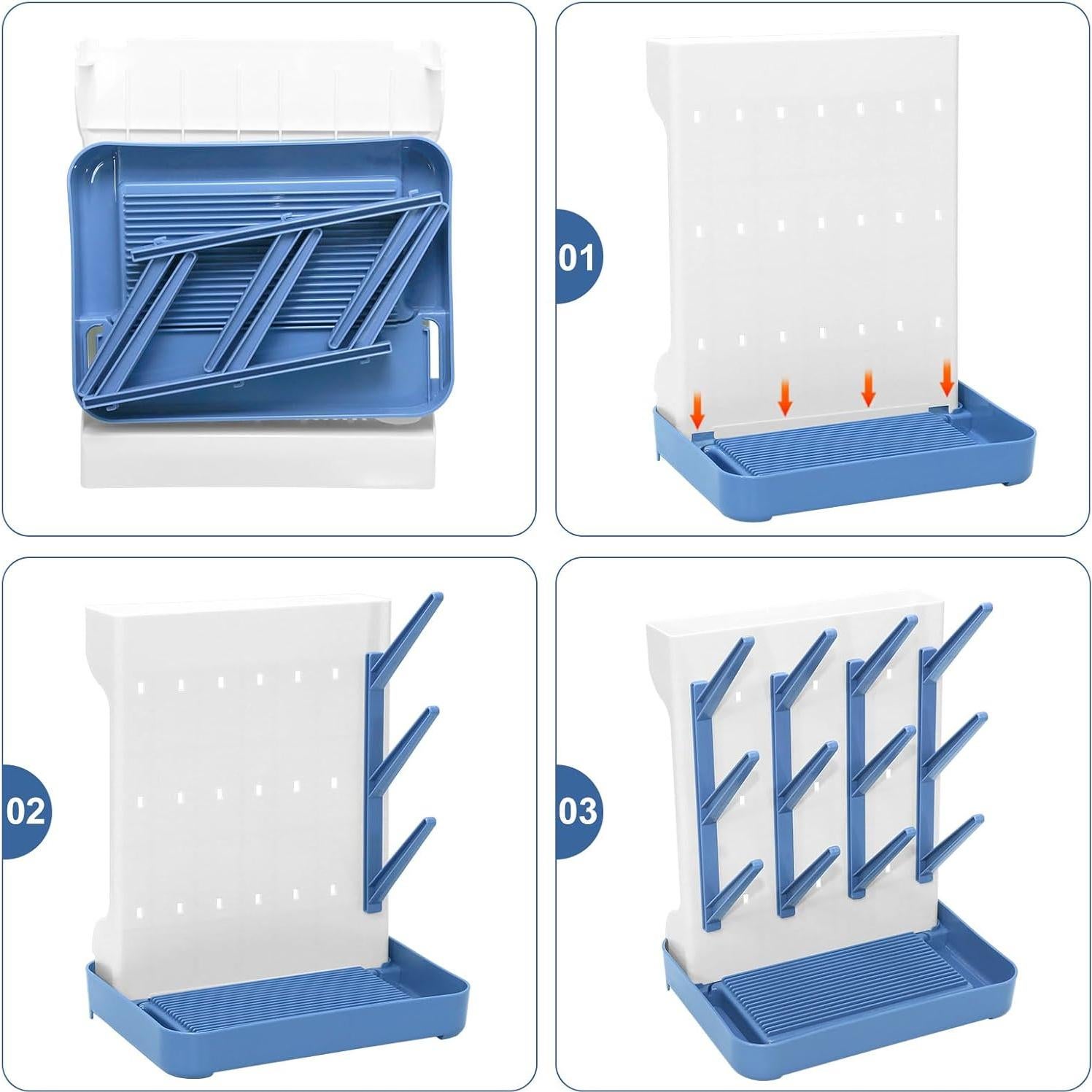 Soporte de Secado Vertical Flyhapi para Biberones Azul