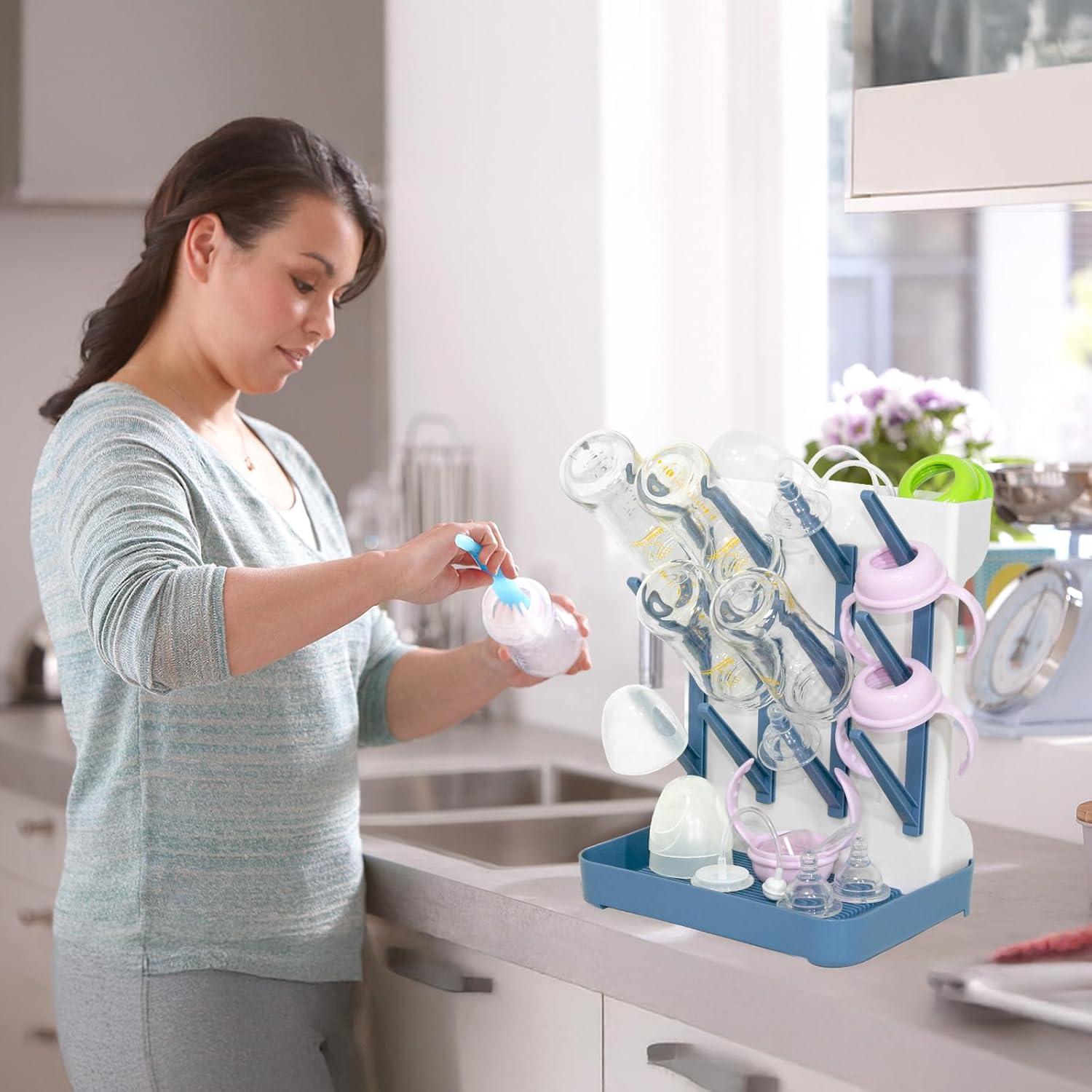 Soporte de Secado Vertical Flyhapi para Biberones Azul