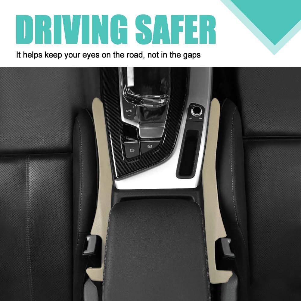 Relleno de Espacio entre Asientos de Coche Tecledsn Beige 2Pcs