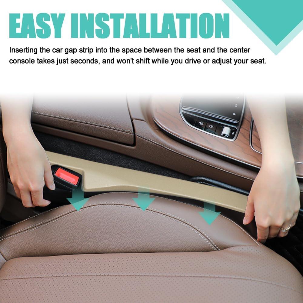 Relleno de Espacio entre Asientos de Coche Tecledsn Beige 2Pcs