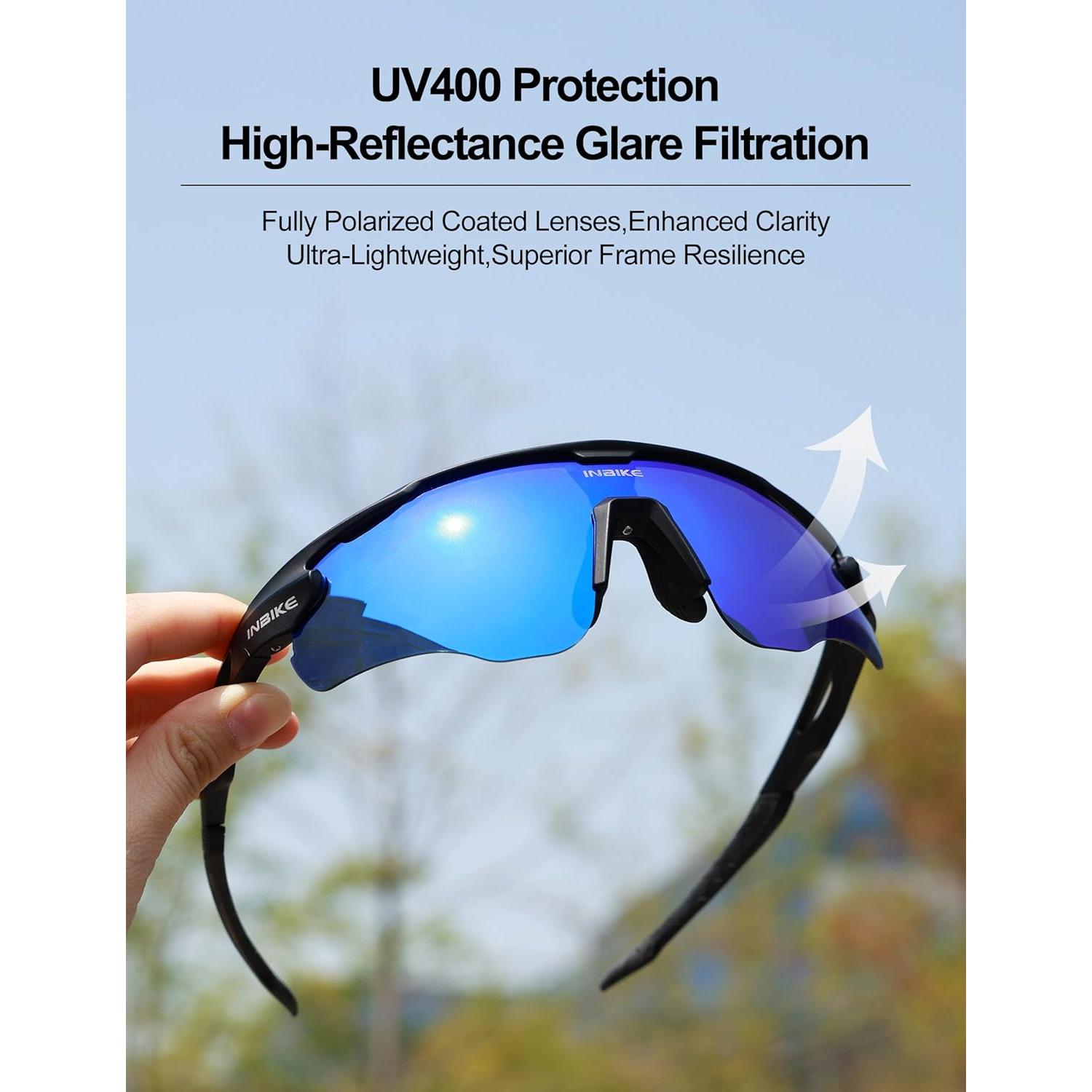 Gafas de Ciclismo Polarizadas INBIKE TR90 UV para Hombre y Mujer