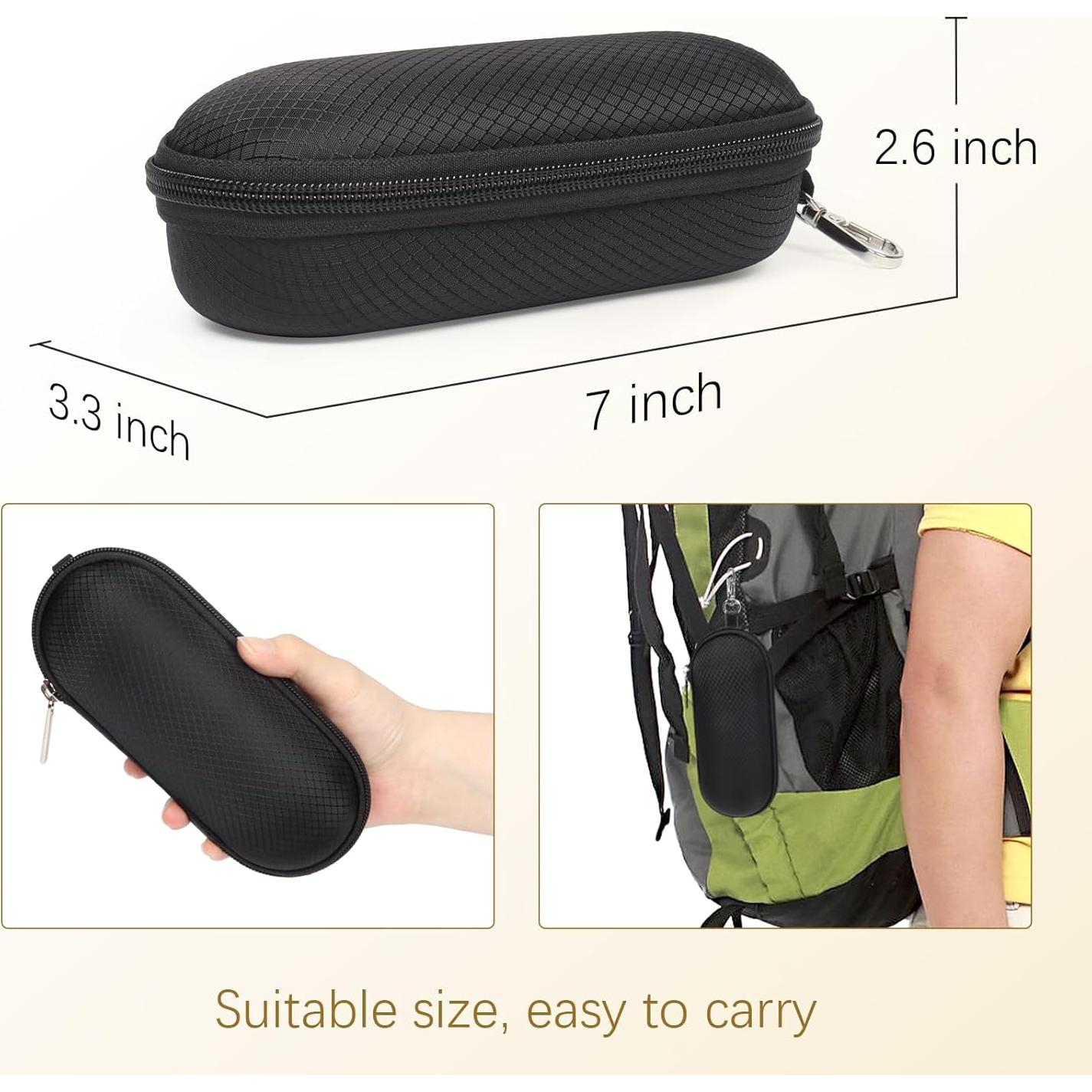 Estuche para Gafas Bukere EVA Negro con Clip y Cremallera