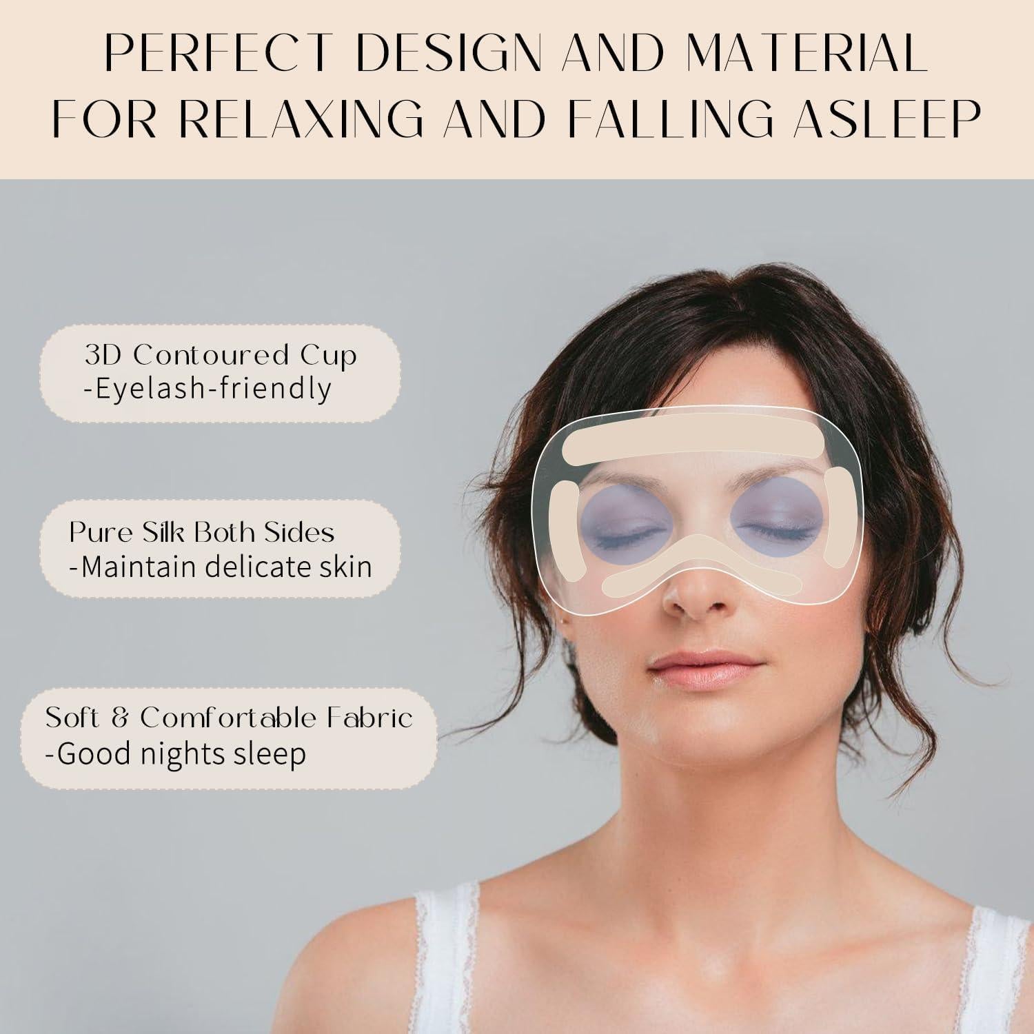 Máscara de Sueño de Seda 3D Burdeos 22 Momme Ajustable