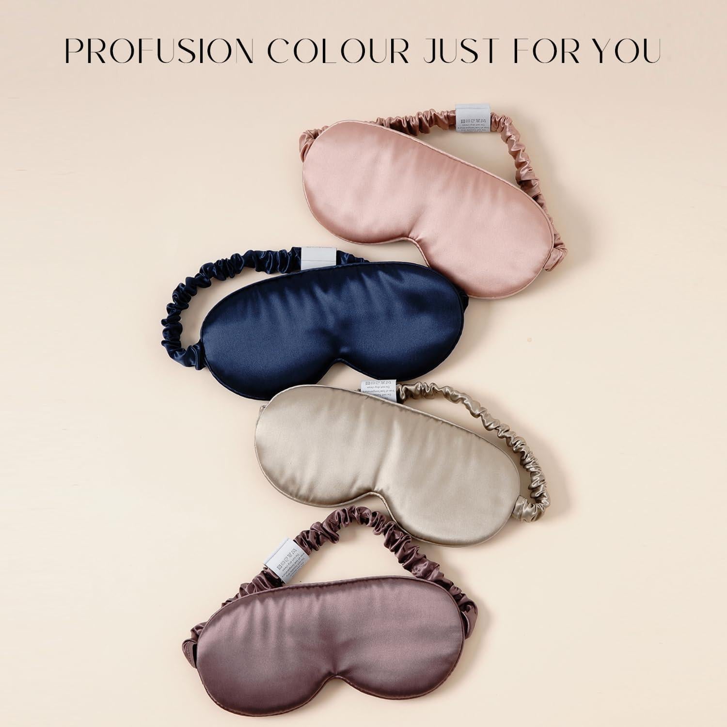 Máscara de Sueño de Seda 3D Burdeos 22 Momme Ajustable