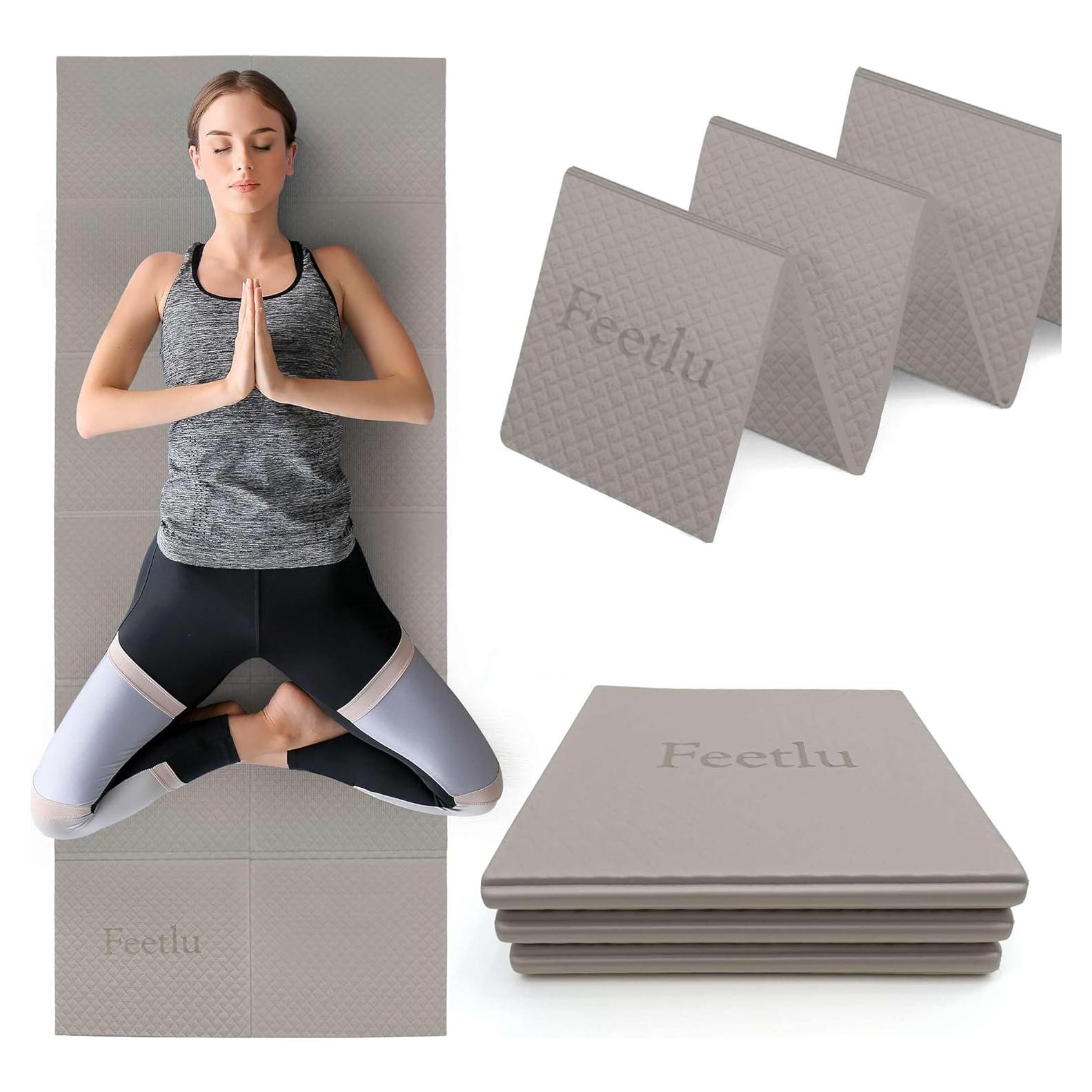 Tapete de Yoga Plegable Feetlu 183x61cm Antideslizante 6mm