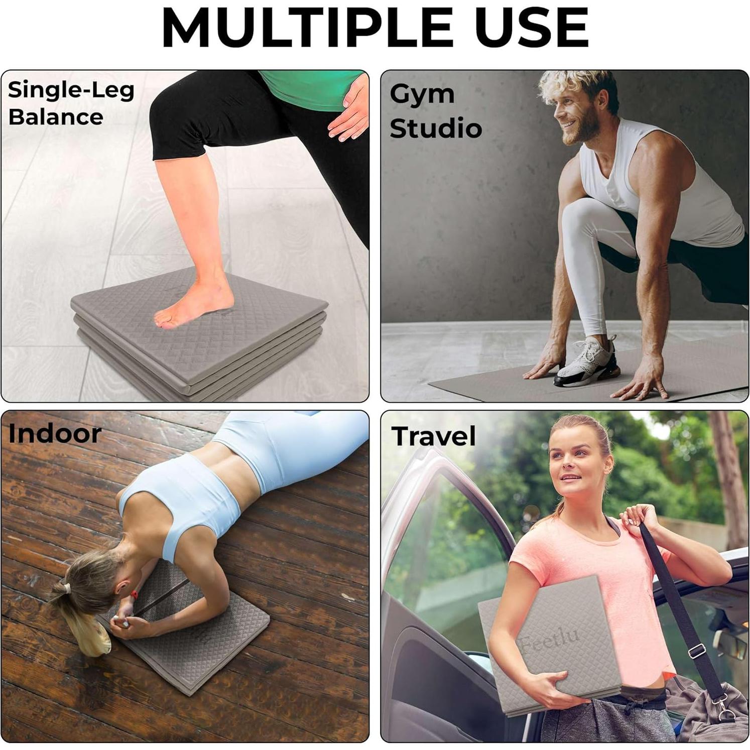 Tapete de Yoga Plegable Feetlu 183x61cm Antideslizante 6mm