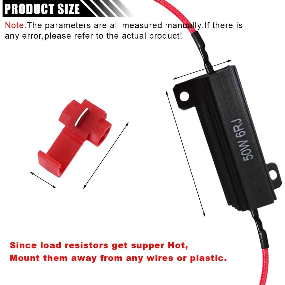 Resistencias de Carga JOYCOURT 50W 6ohm para Luces LED 2PCS