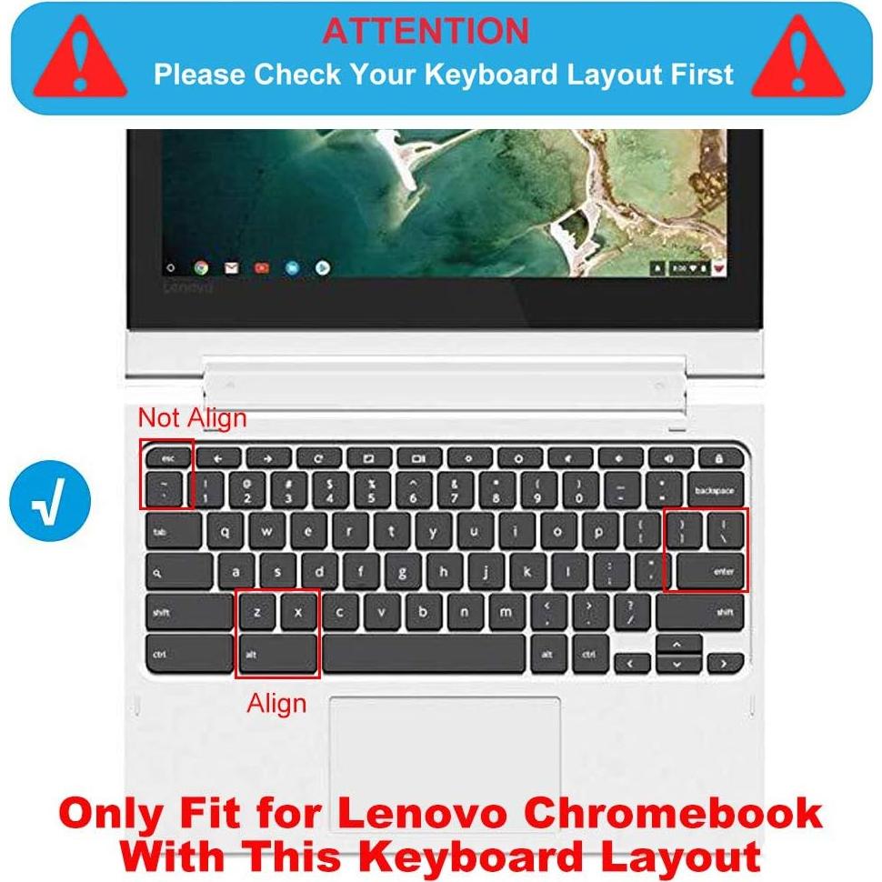 Cubierta de Teclado Silicona MUBUY-GOL para Lenovo Chromebook 11.6"