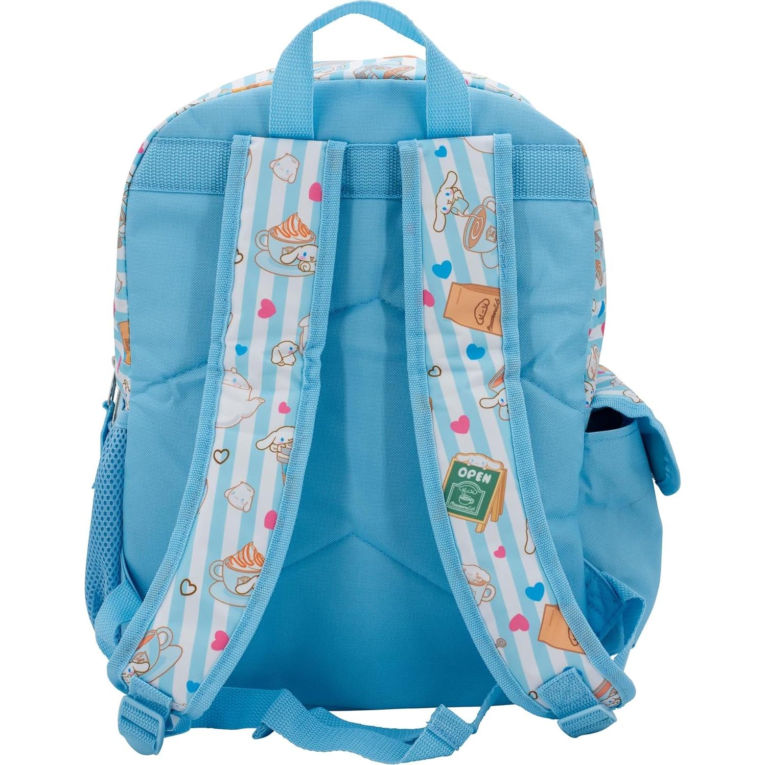 Mochila Kawaii Hello Kitty Cinnamoroll 16" Azul con Lentejuelas