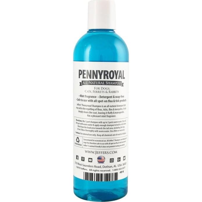 Champú Natural Jeffers para Mascotas 17 oz - Sin Jabón, Menta