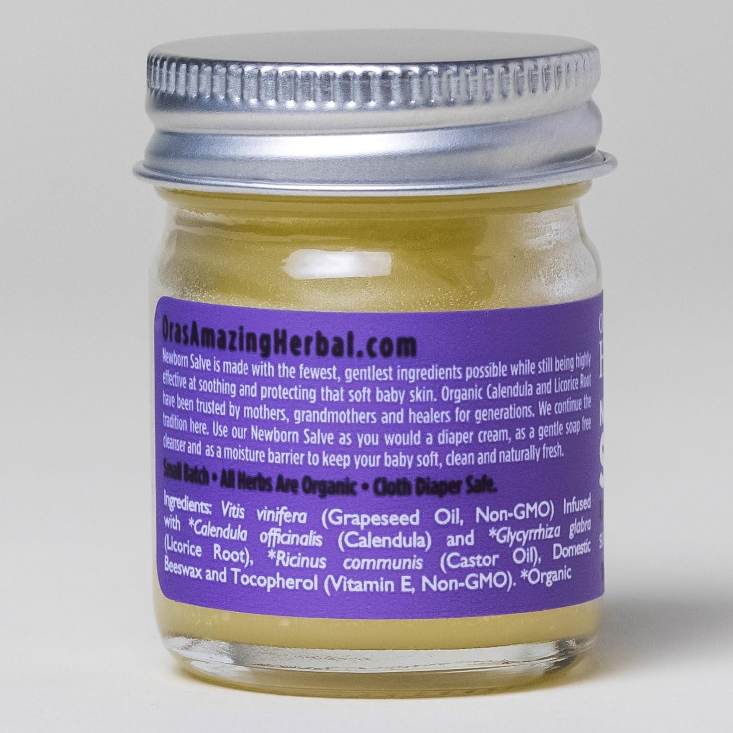 Ora's amazing Herbal, Newborn Salve, Diaper Rash Cream, Calendula Baby Balm, EWG Verified Baby Ointment, Acne Eczema, Butt Cream, Infant Massage, Natural Paraben Free, Good for Sensitive Skin 1 oz