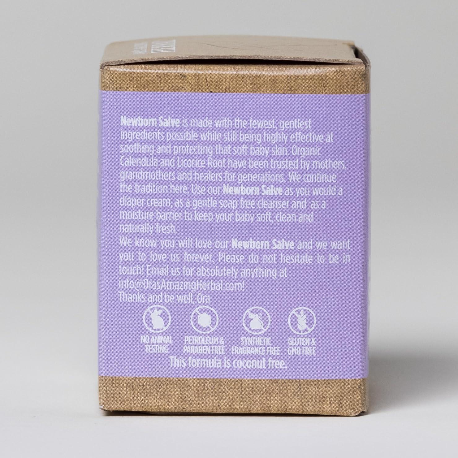 Ora's amazing Herbal, Newborn Salve, Diaper Rash Cream, Calendula Baby Balm, EWG Verified Baby Ointment, Acne Eczema, Butt Cream, Infant Massage, Natural Paraben Free, Good for Sensitive Skin 1 oz