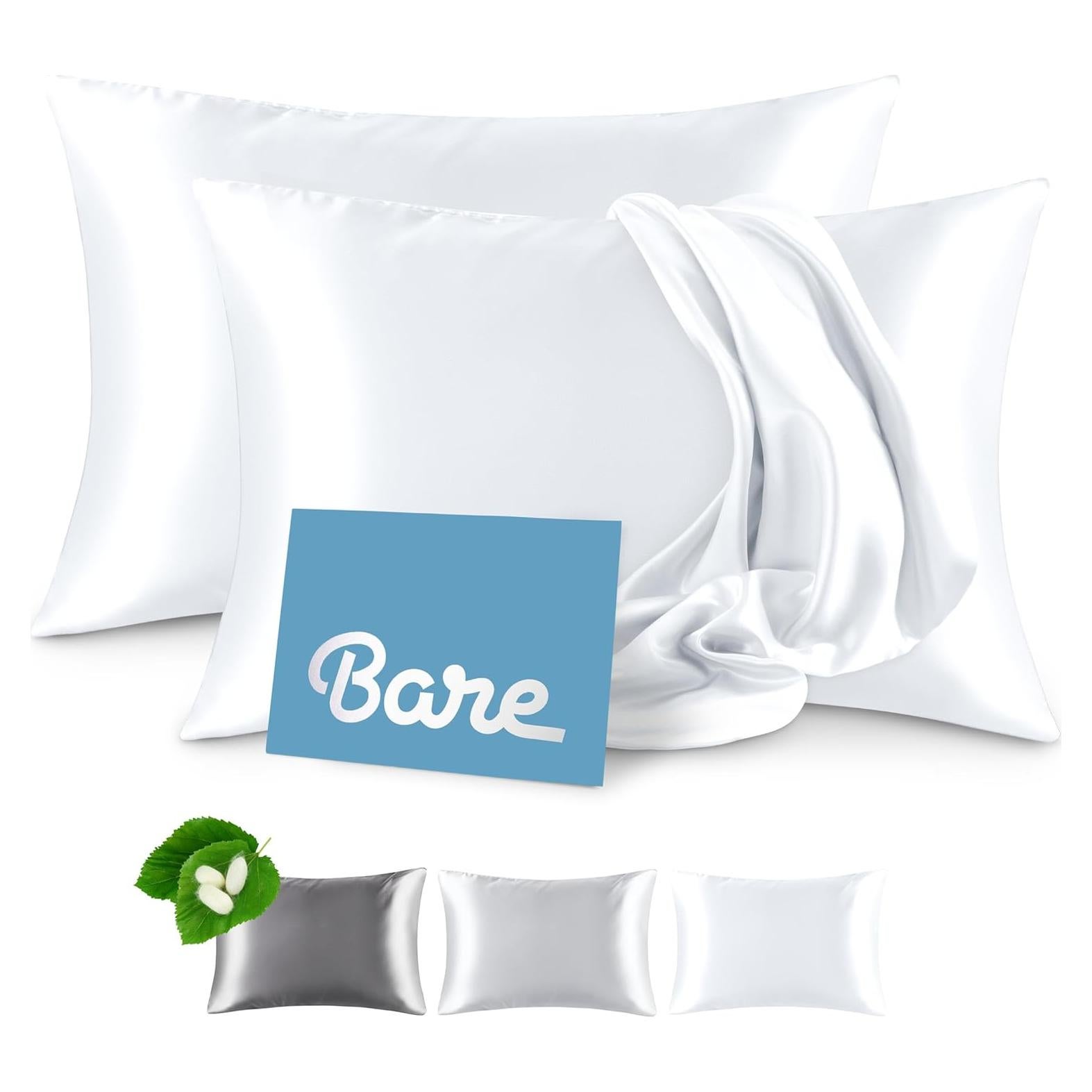 Funda de Almohada de Seda Mulberry Bare Home - Paquete de 2